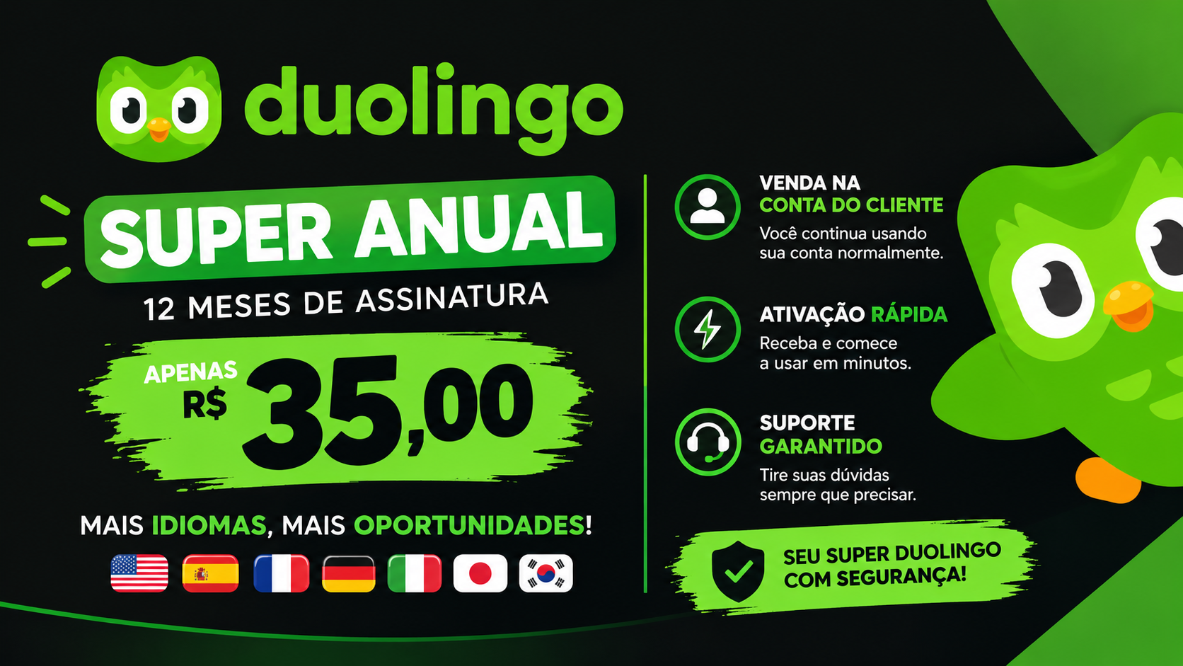 Duolingo Super 12 meses